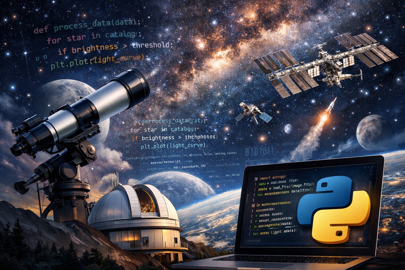 Python no espaço: por que a astronomia moderna depende cada vez mais dessa linguagem