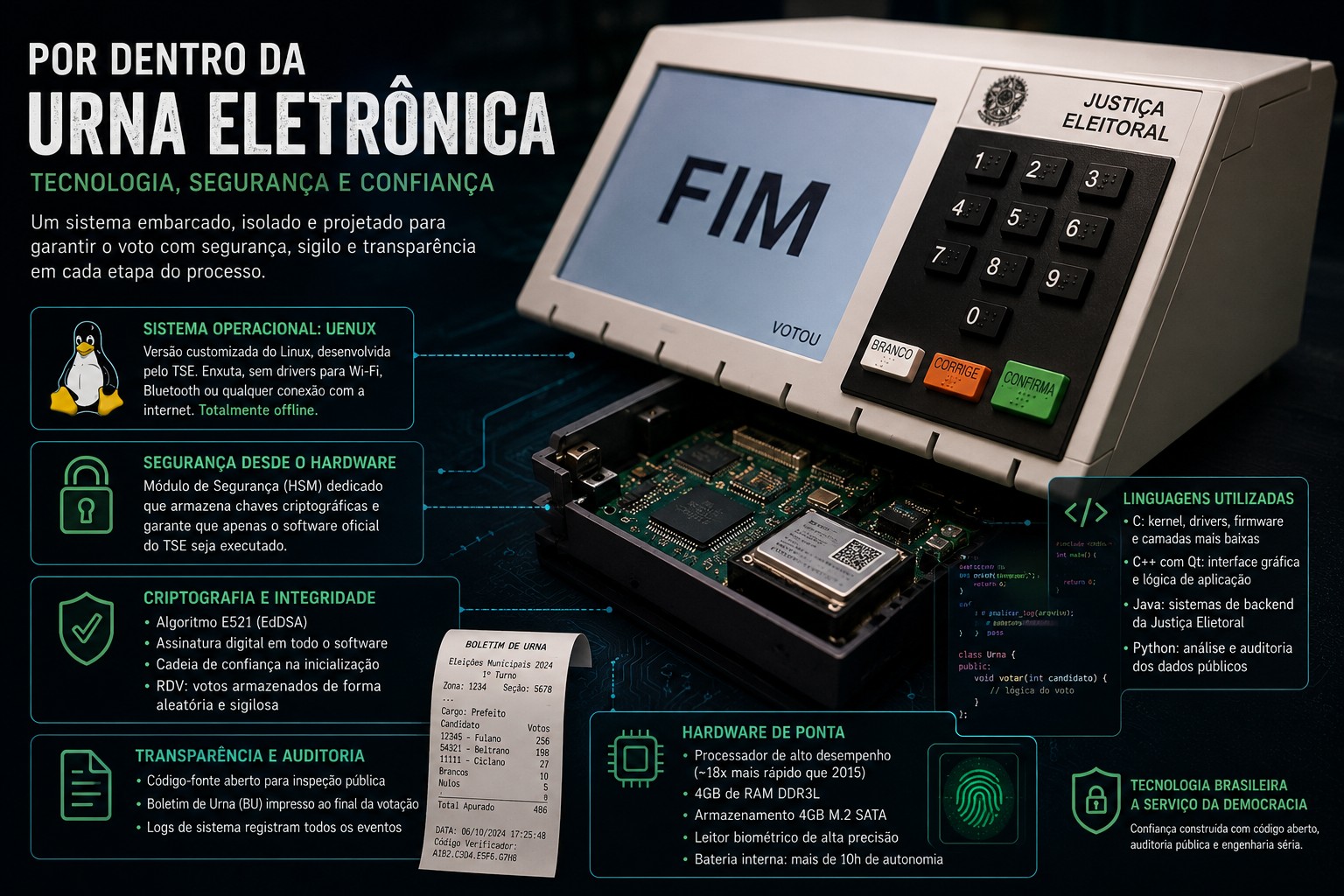 Por que as urnas eletrônicas ainda usam C/C++ em vez de linguagens modernas como Go?